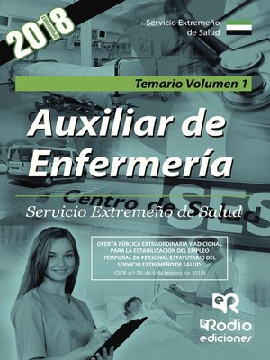 cover image of Auxiliar de Enfermería. Servicio Extremeño de Salud. Temario Volumen 1